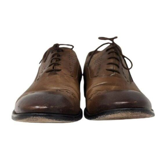 Sarar Men's Tonal Brown Leather Lace Up Dress Shoes Men's Size 41 or US Size 8 E - Picture 2 of 12
